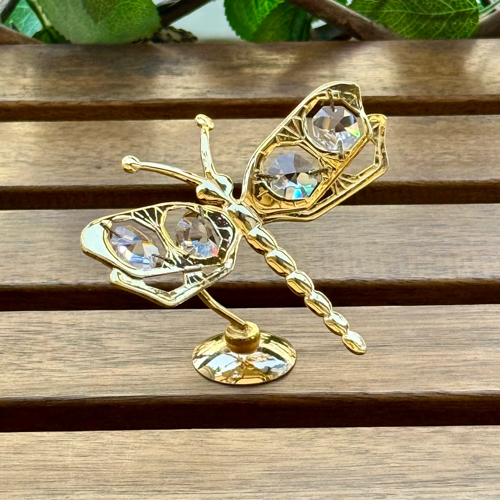 Vintage - Libélula baño oro 24k
